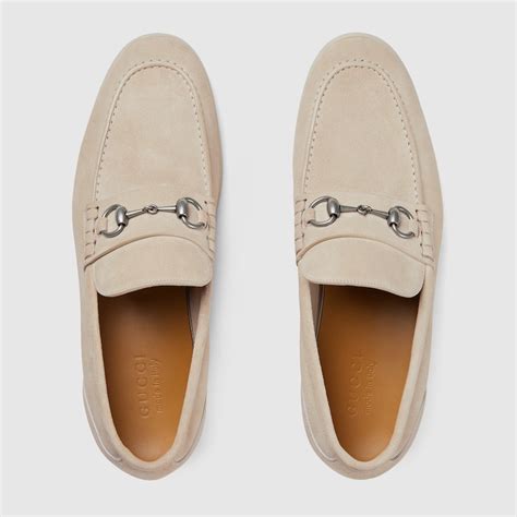 Men's loafer with Horsebit in oatmeal suede 